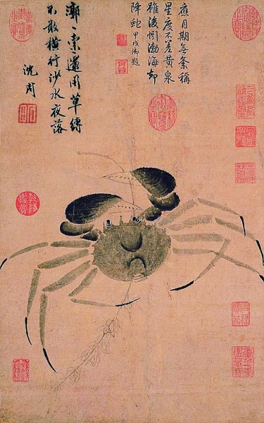 沈周的《郭索图》勾勒大闸蟹之趣