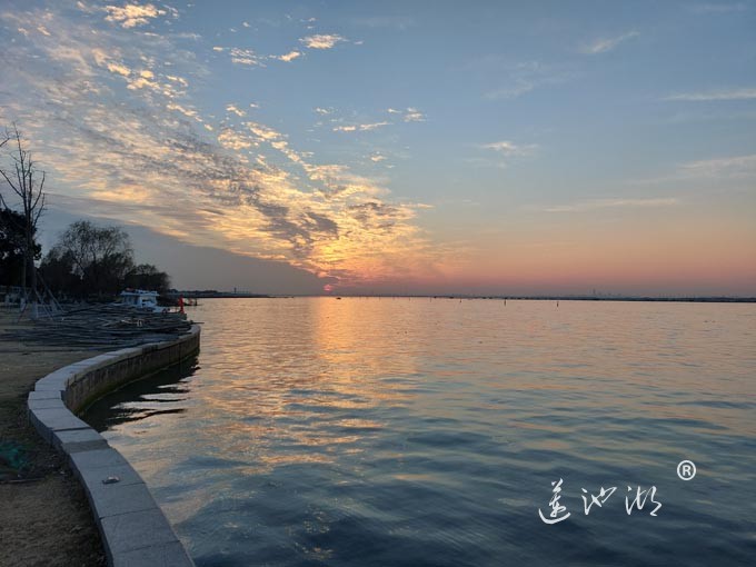 阳澄湖半岛日落时分