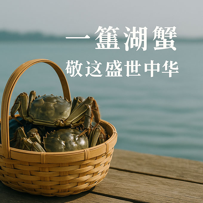 一篓湖蟹，敬这盛世中华。