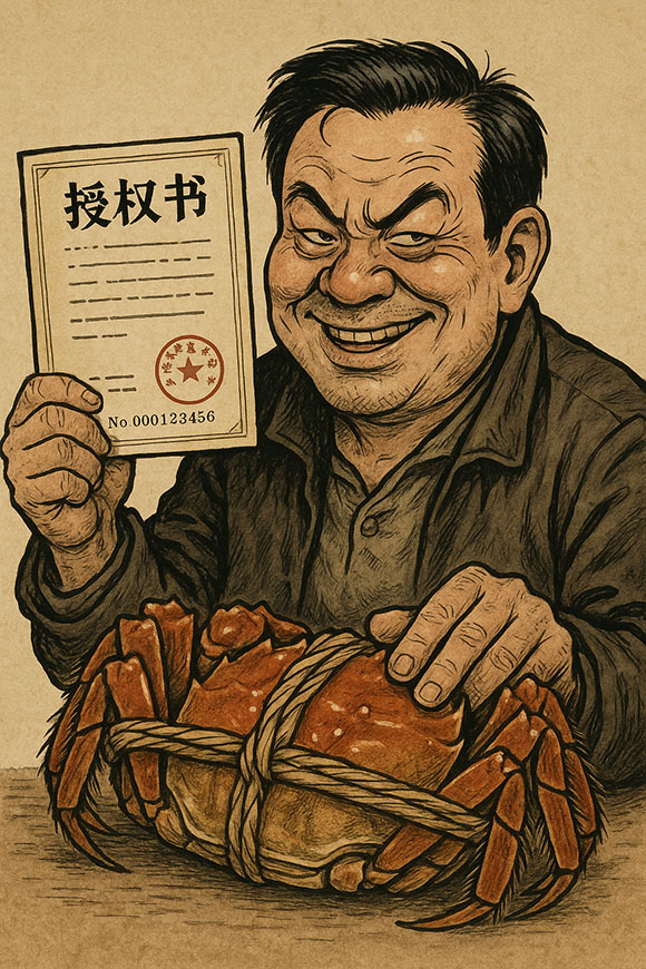 阳澄湖大闸蟹授权书