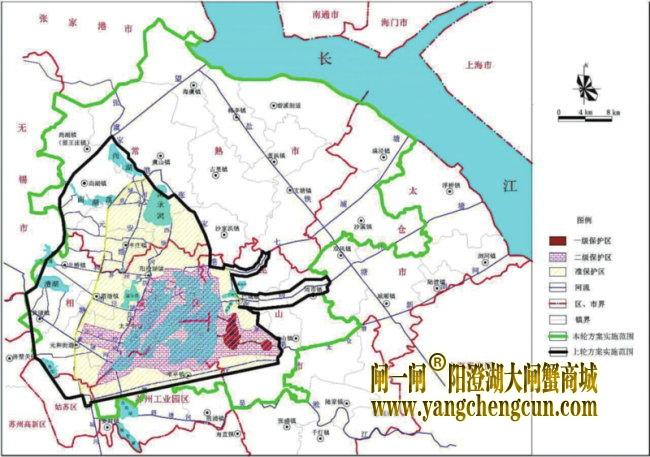 阳澄湖生态优化实施范围示意图